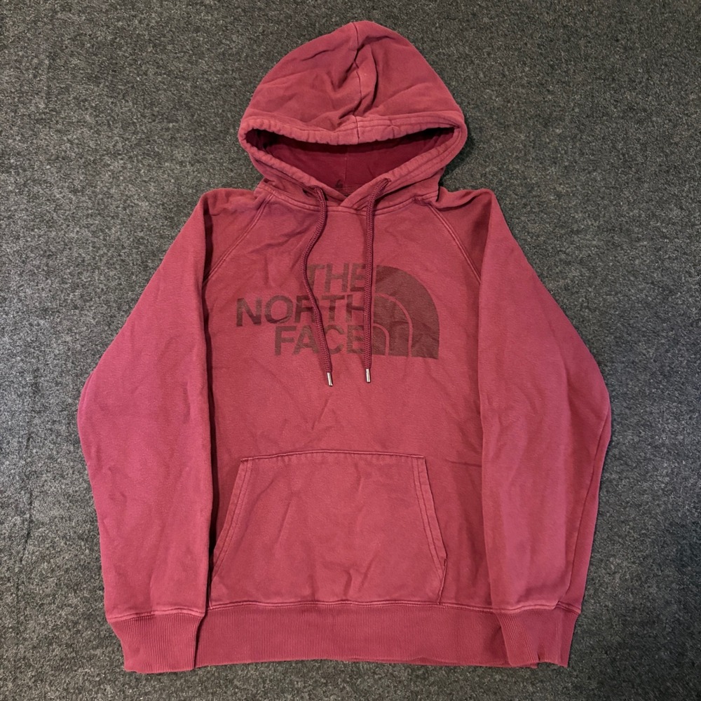 The North Face Mens Maroon Graphic Logo Pullover Hoodie Sweatshirt Medium